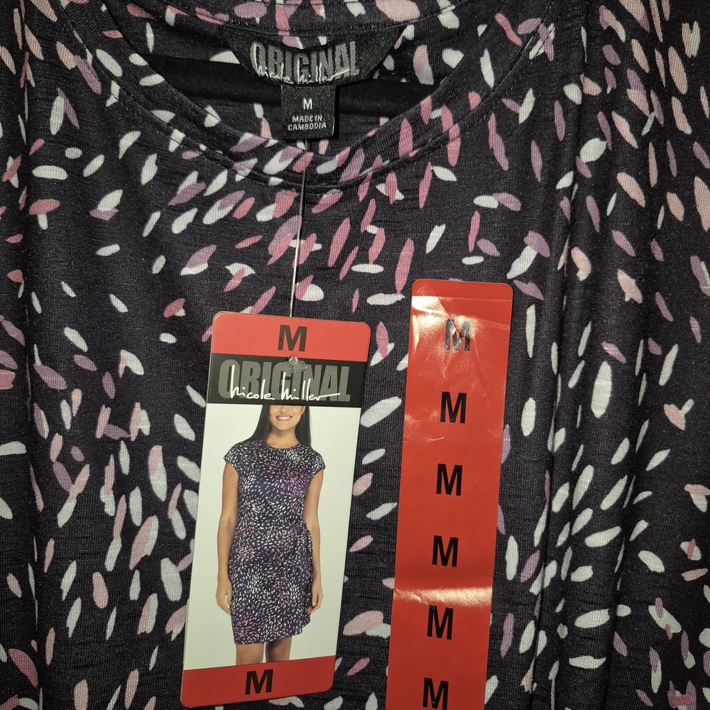 Nicole Miller Black and Pink Midi Dress - Picture 3 of 3